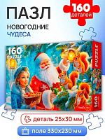Пазлы  160 Рыжий кот "Новогодние чудеса" П160-7608