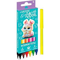 Фломастеры  6цв. deVENTE "Little Rabbit" 5080626 вент.колп.,к/к,е/подвес