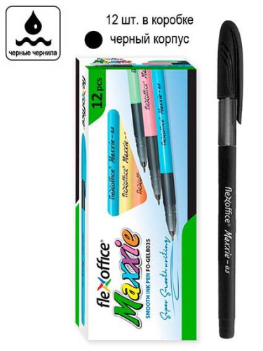Ручка масл. шар. FlexOffice "Maxxie" FO-GELB035 BLACK чёрная,0,5мм,корп.асс.