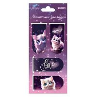 Закладки магнитные КОКОС "Love cat" (4шт) 260681 картон,25*55мм