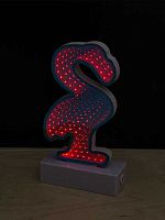 Светильник зеркальный 3D Миленд "Фламинго" красный свет УД-9720