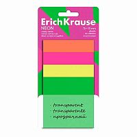 Кл.бумага д/заметок 75*75мм EK  40л. 4цв. "Neon" 63672 пластик.