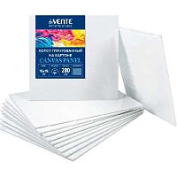 Холст грунт. на картоне 15*15см deVENTE "Artistic Studio" 8150300 белый,хлоп.100%,280г/м2,мелк.зерн.