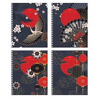 Тетрадь 96л. (клетка) ХАТ спираль "Символы Азии" мат.лам.,3D фольга,3D лак,асс.