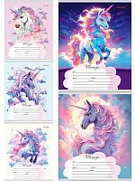 Тетрадь 12л. (клетка) Проф-Пресс "Единороги и волшебство" Т12-3922 цв.мел.обл.,асс.