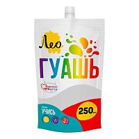 Гуашь 250мл Лео "Учись" LGD-250 (102) белая группа 4 дой-пак с штуцером