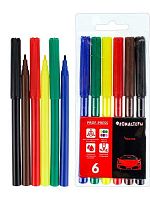 Фломастеры  6цв. Проф-Пресс "Красное авто" ФВ-2555 вент.колп.,пластик.блист.