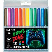Фломастеры 12цв. deVENTE "Gamer" 5081525 вент.колп.,пластик.блист.