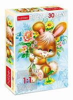 Пазлы   30 ХАТ А4 MAXI "Зайка с цветами" 00061