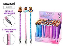 Карандаш вечный MAZARI "Капибары" M-7098 с кристаллами внутри корп.,асс.