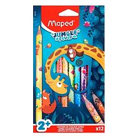 Карандаши Утолщ. 12цв. MAPED "Jungle Fever" 863700 к/к