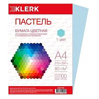 Бумага А4 д/офисной техники КЛЕРК 100л. пастель/голубой 232165