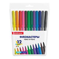 Фломастеры 12цв. EK 53368 смываемые,вент.колп.,в футляре,е/подвес