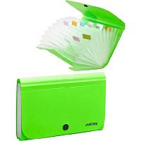 Папка 12отд. deVENTE "Monochrome" 3078402 А5,на кнопке,пластик,700мкм,неон.зелёная