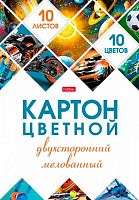 Картон цв. двухстор. мелов. А4 10л.10цв. ХАТ "Мозаика" 25049 в папке