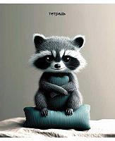 Тетрадь 48л. (линейка) АППЛИКА "Забавный енот" С2549-127 мел.карт.