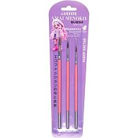 Набор кистей  3шт. deVENTE (белка №1,3,6) "Amai Menoko" 8072608 дерев.ручка,карт.блистер