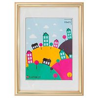 Фоторамка пластик 15*21см Радуга золото с ножкой,ширина багета-12мм