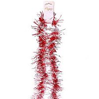 Мишура 2м 9см "Огонёк" серебро/красный 215-0082