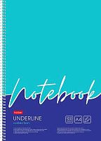 Тетрадь100л. (клетка) А4 ХАТ спираль "Underline" 28145 уф-лак,обл.с карм.,многоуров.перфор.