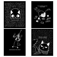 Тетрадь 48л. (клетка) BG "Чёрный кот" 12718 выб.лак,мат.лам.,асс.