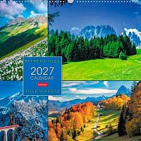 Календарь настенный 2027г. ХАТ спираль Каре "Времена года" 36836 мел.,риг,44,5*44,5см 096037