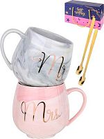 Набор кружек 300мл Миленд "Мистер и Миссис" КП-2379 (2шт.+2ложки),подар.уп.