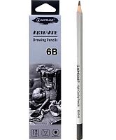 Карандаш ч/гр. ACMELIAE 8000-6B EAN шестигр.серебр.корп.,6B