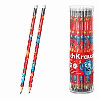 Карандаш ч/гр. с ласт. EK "Jolly Friends" 62759 HB,трёхгр.