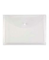 Папка-конверт на кнопке А4 ДПС 2980 прозрачная ПВХ,с расшир.,180мкм