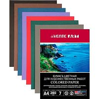 Папка для художественных работ А4  7л. deVENTE "Art" 2135407 бум.7цв.,270г/м2,пластик/уп.