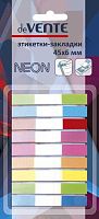 Набор самокл. этикеток-закладок deVENTE 45*6мм 2011600 полупрозр.пластик неон 9цв.*10л. Z-сложение