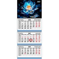 Календарь кварт. 2027г. ATTOMEX "Волшебный цветок" 2133660 3-х бл.,3гр.,мел.,250м/г2,29,5*70см