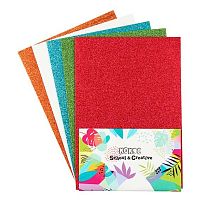 Фоамиран  5л. 5цв. 21*30см КОКОС 212850 с блёстками 1мм