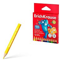 Карандаши короткие 12цв. EK "Jolly Friends" 62930 шестигр.,гриф.3мм