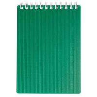 Блокнот А6  80л. ХАТ спираль "Velvet. Зелёный" 01607 пластик.обл.