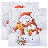 Салфетка бум. НГ Bouquet Home Collection "Добрые снеговики" 25435 3-х сл.(20шт) 33*33см