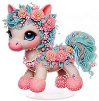 Мозаика алмазная DIAMOND "Единорог" 654-0353 на акриловой подставке,23*24.5см