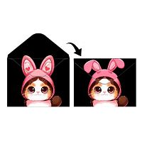 Папка-конверт на кнопке А4 КОКОС "Cat fun" 252245 непрозр.с рис.,пластик,180мкм