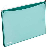 Папка на молнии А4 deVENTE "Marandi" 3072324 глянц.,аквамарин.,с расш.25мм,карм.,180мкм