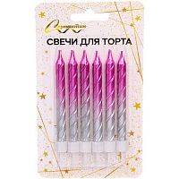 Свечи д/торта "Праздничный блеск" 448-623 (6шт.),8,1см,фиолетовый