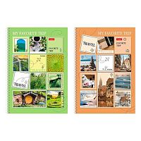 Тетрадь 80л. (клетка) А4 ХАТ спираль "Travel" многоцв.срез,перфор.на отрыв,глянц.лам.,асс.