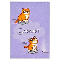 Блокнот А7  32л. ФЕНИКС "Котик на пылесосе" 68148 клетка