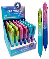 Ручка гелевая авт. 4-х цв. "Пиши-Стирай" INTELLIGENT "Градиент" DK-211 асс.