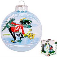 Шар КОЛОМЕЕВ "Ну, погоди 1" КУ-80-234117 стекло, 8см,подар.уп.