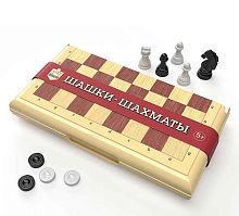 Игра настольная Десятое королевство "Шашки-шахматы" 03881 пластик.короб.