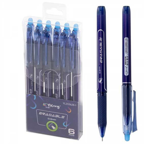 Ручка гелевая "Пиши-Стирай" Yalong "Erasabel" YL232628-1 синяя,0,5мм,игольч.,цв.корп.,резин.грип