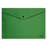 Папка-конверт на кнопке А4 КЛЕРК "Nude" 241287 непрозр.зелёная пастель 250мкм