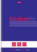 Тетрадь 96л. (линейка) А4 ХАТ спираль "Студенту- Синяя" 29868 глянц.лам.,тисн.
