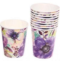 Стакан бум. "Цветочный сад" 200мл (10шт)130-645